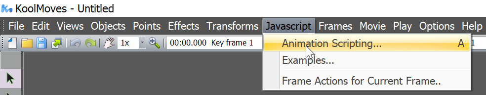 javascript menu bar