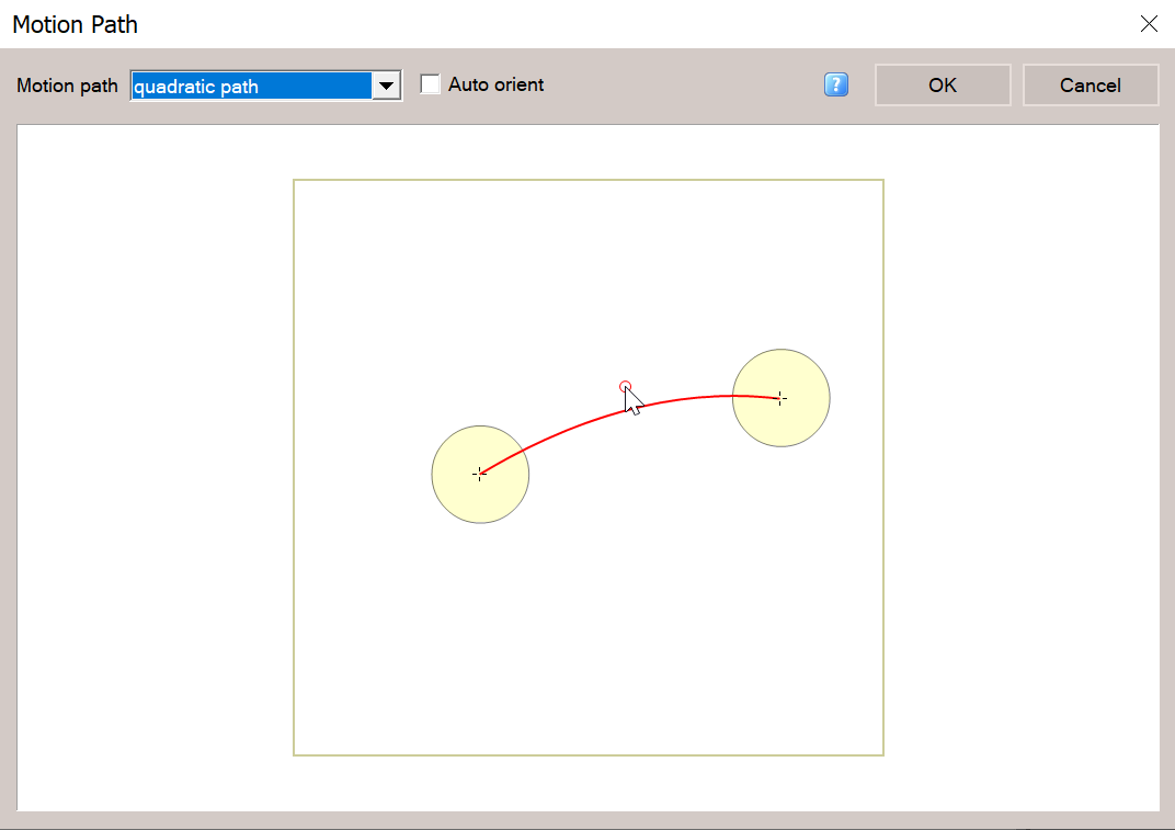 example of a quadratic curved motion path