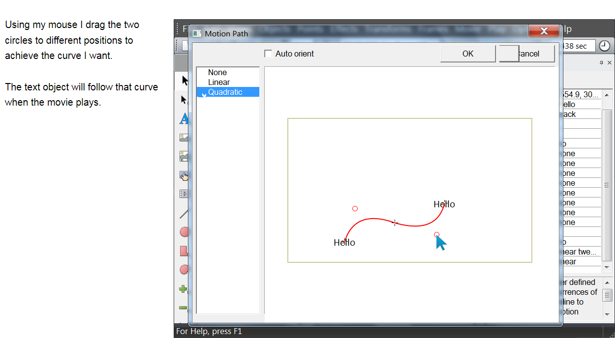 drag control points to achieve desired curvature