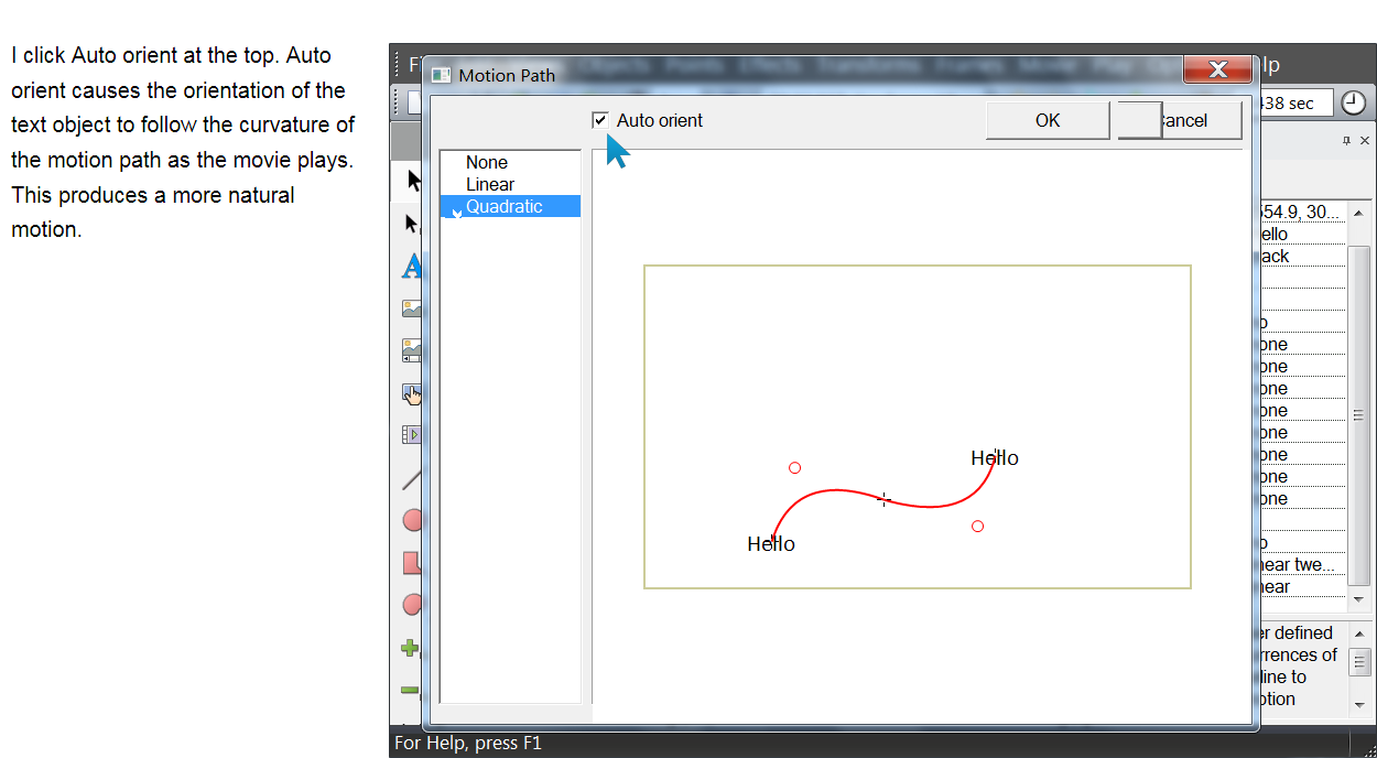 check auto orient so orientation of text follows curvature of path